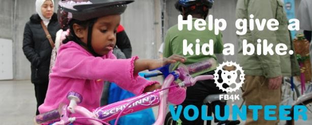 Help At Free Bikes For Kids This Sunday, Nov 8th